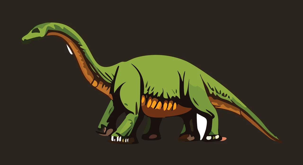 Dinosaur Simple Silhouette walking tail neck black animal prehistoric contrast preview thumbnail