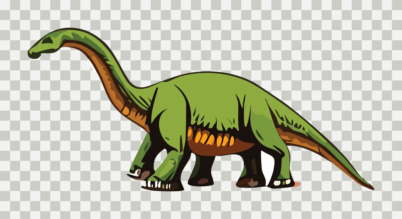Dinosaur Simple Silhouette walking tail neck black animal prehistoric transparency and detail preview thumbnail