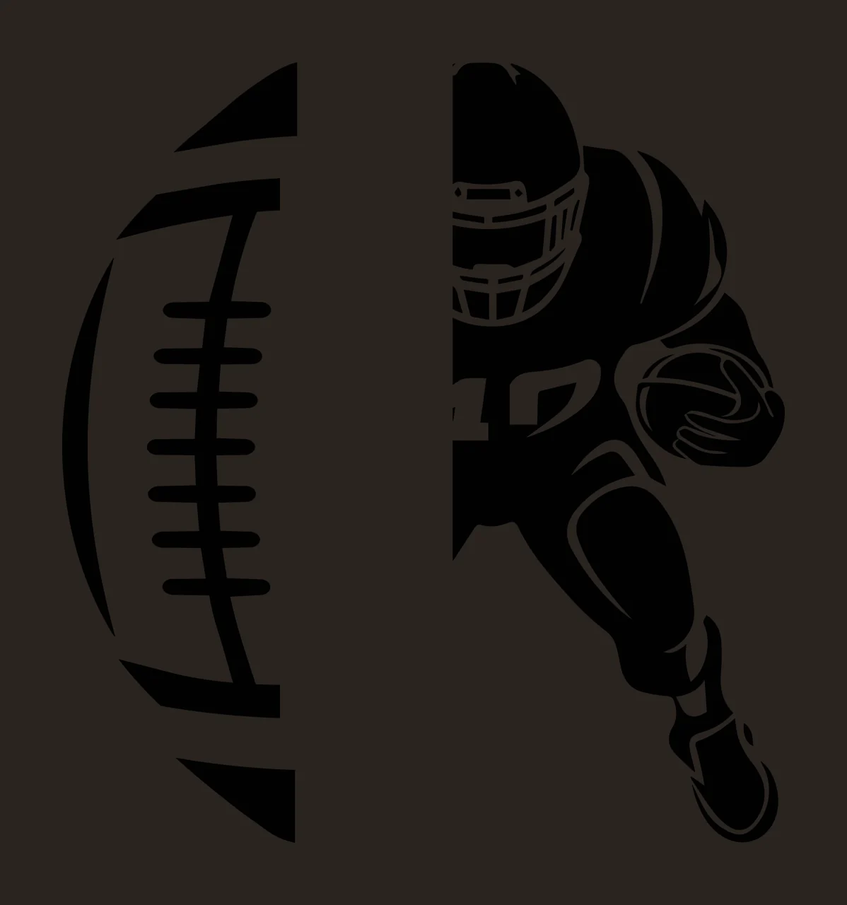 Football Ball And Player Silhouette person holding black white contrast preview thumbnail