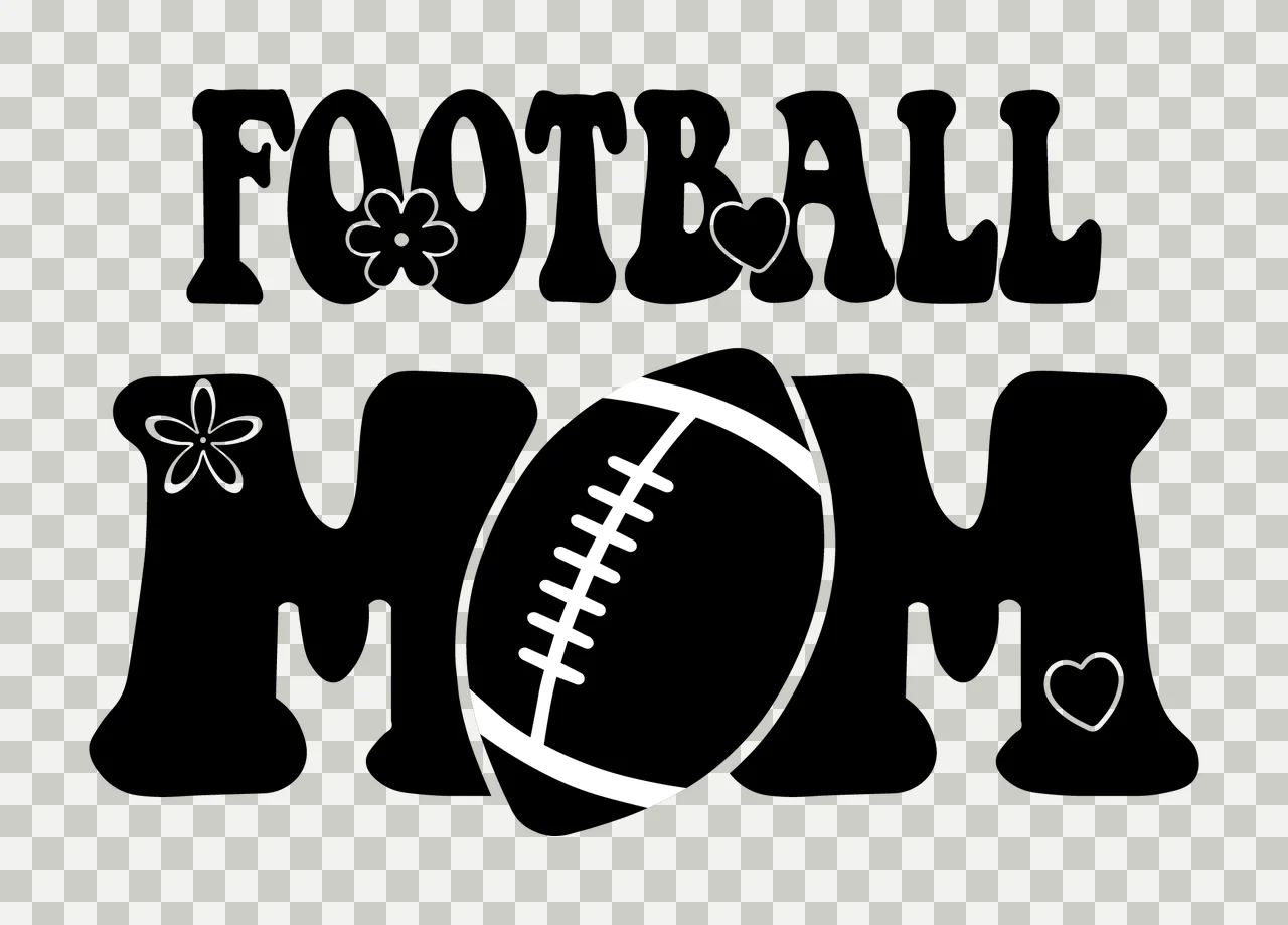 Football With Flower And Heart In Black transparency and detail preview thumbnail