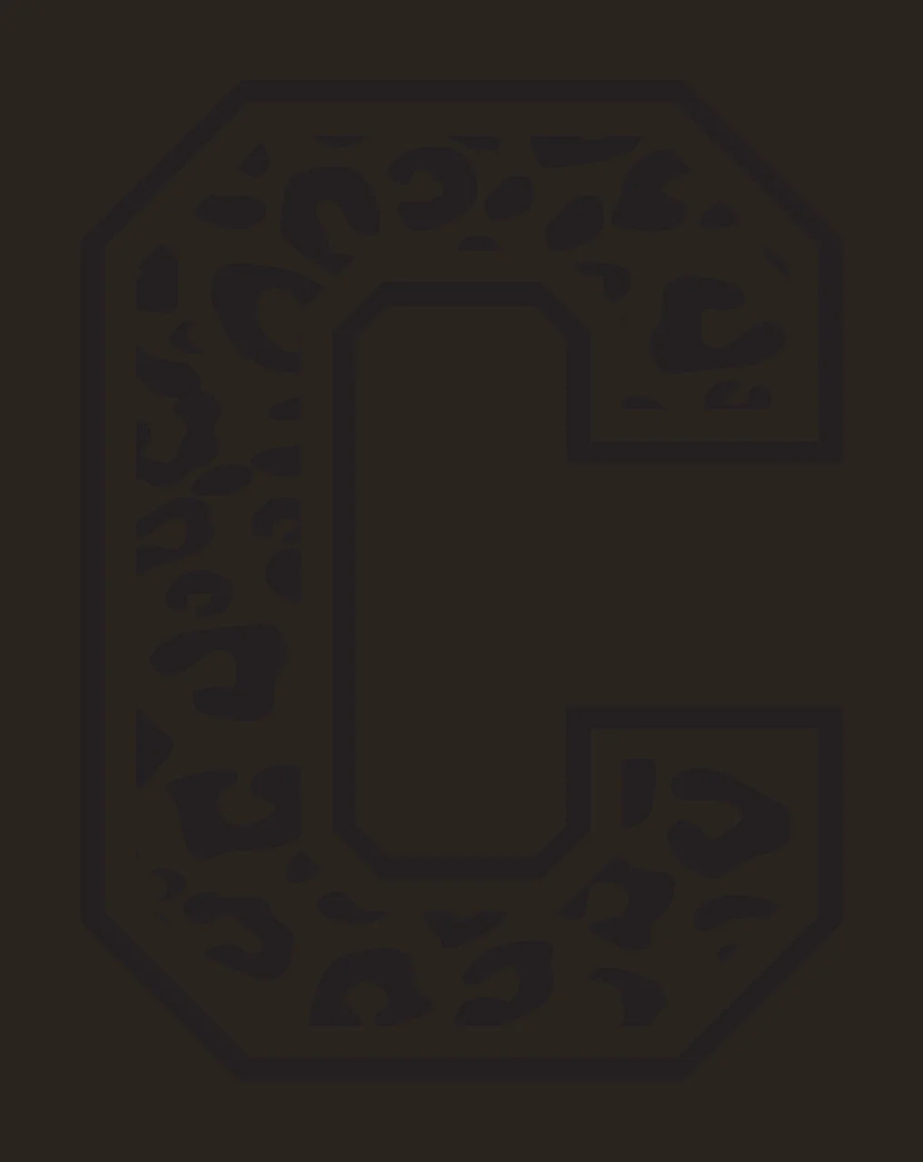 Can Glass Wrap C Animal Print Letter contrast preview thumbnail