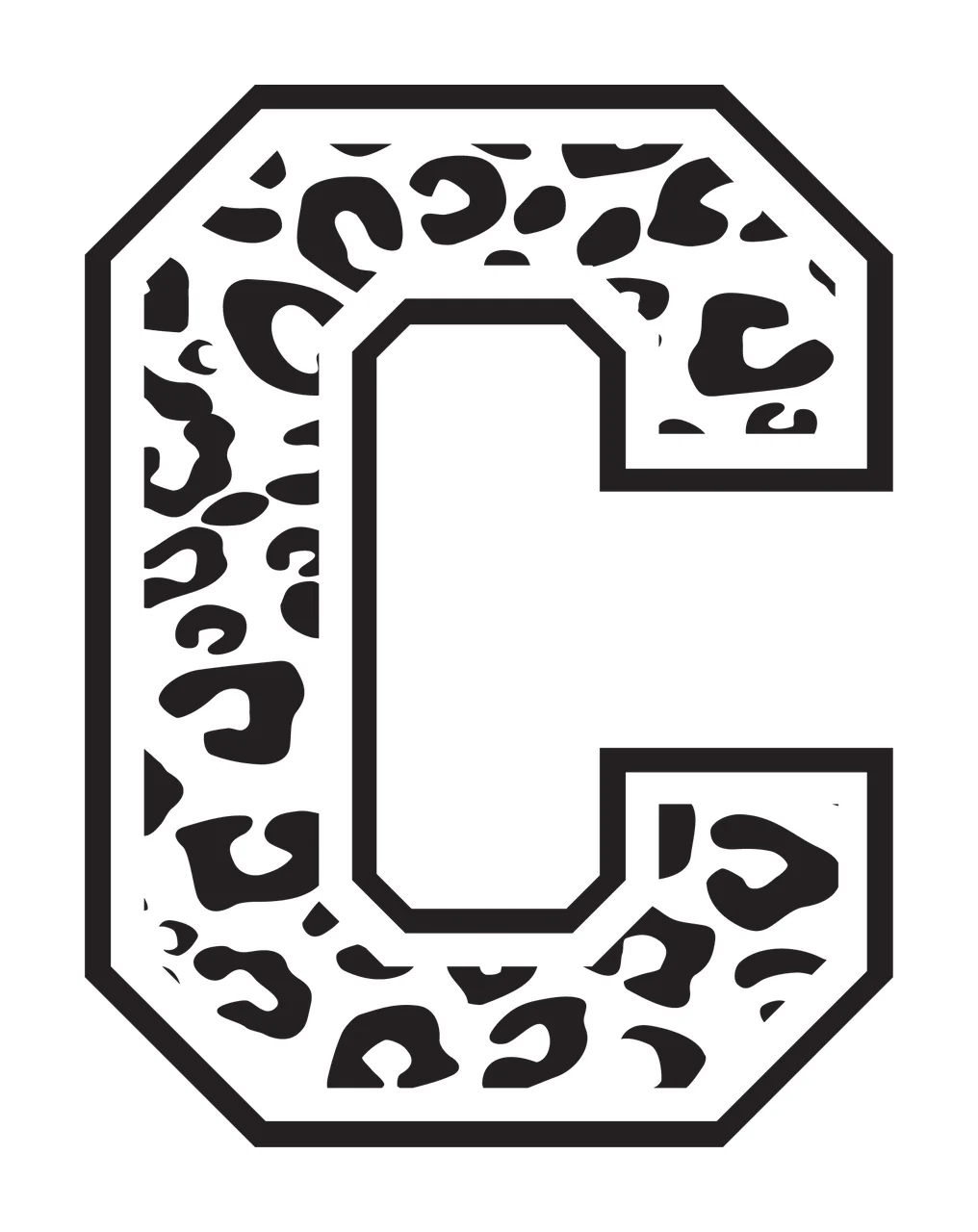 Can Glass Wrap C Animal Print Letter