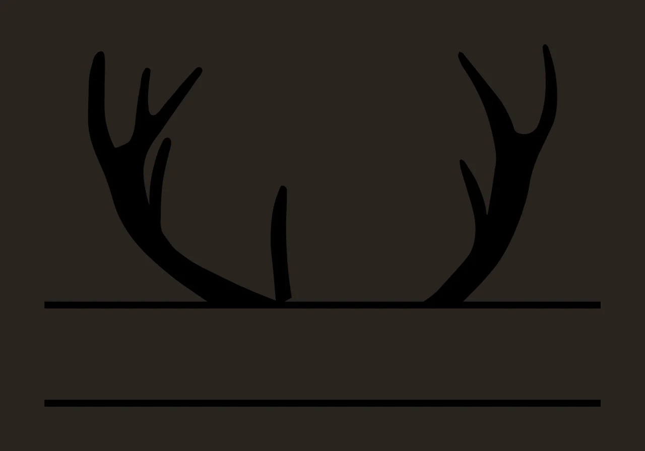 Deer Monogram Hunting Fishing Character 04 hunter buck antlers contrast preview thumbnail