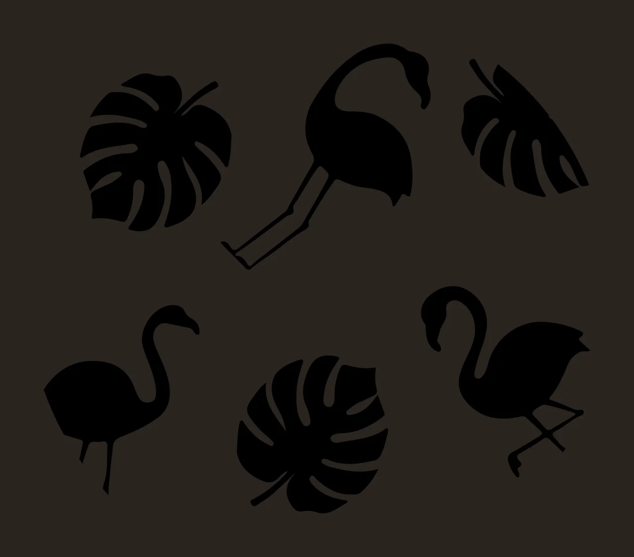 Keychain Circular Design With Flamingos And Leaves flamingo contrast preview thumbnail