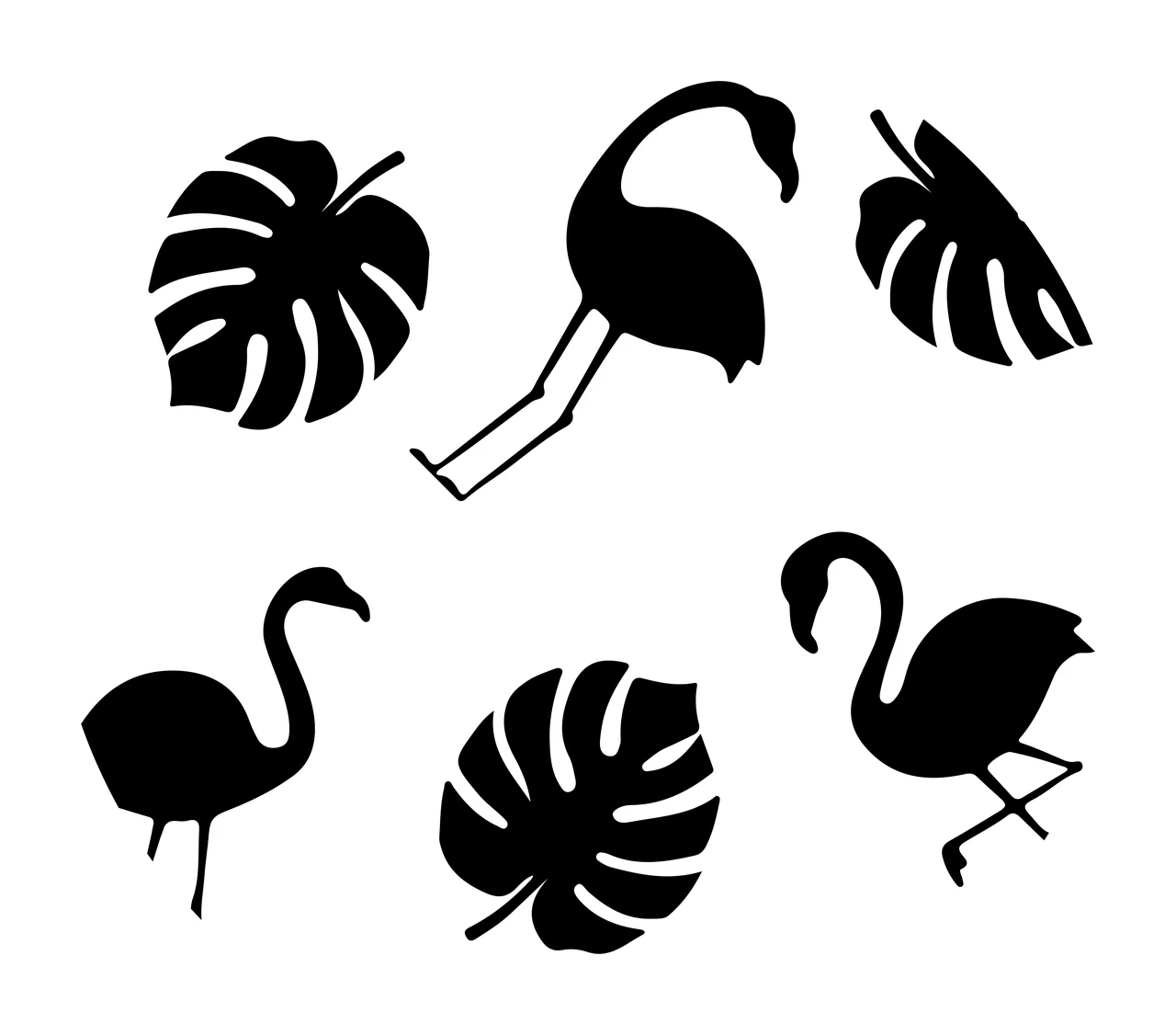 Keychain Circular Design With Flamingos And Leaves flamingo