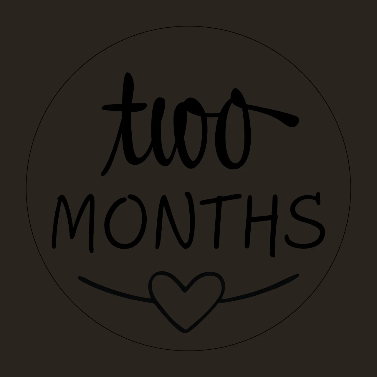 Milestone Two Months Circular Badge With Heart circle line art contrast preview thumbnail