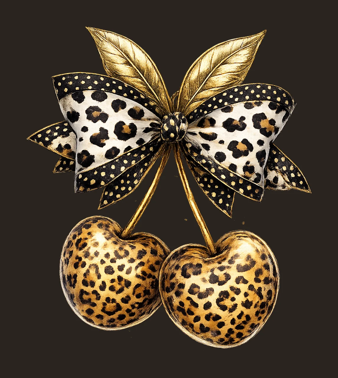 Coquette cherries boho cherry design cheetah cherries contrast preview thumbnail