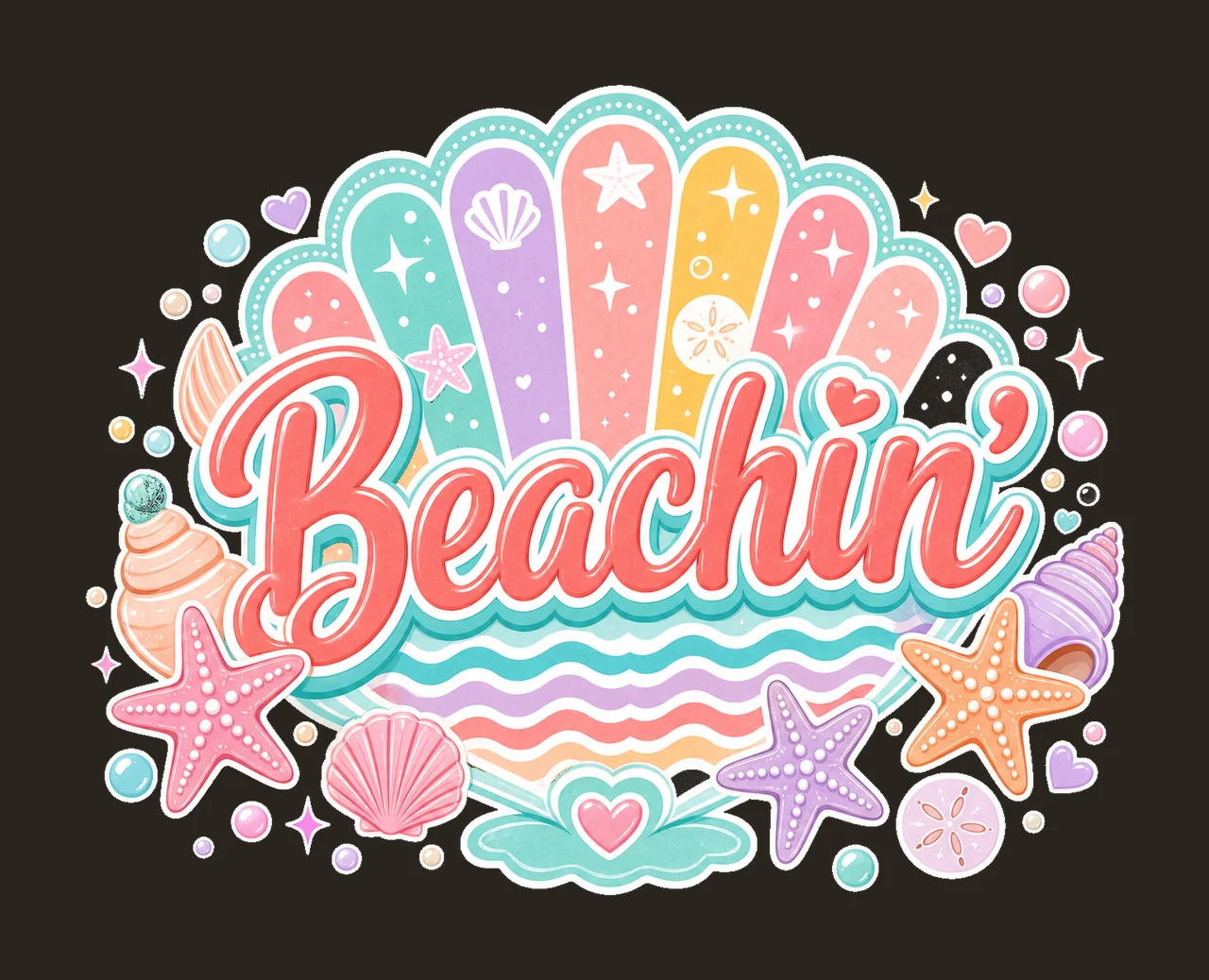 Everyday Summer Beachin Digital Design Girly Variation A contrast preview thumbnail