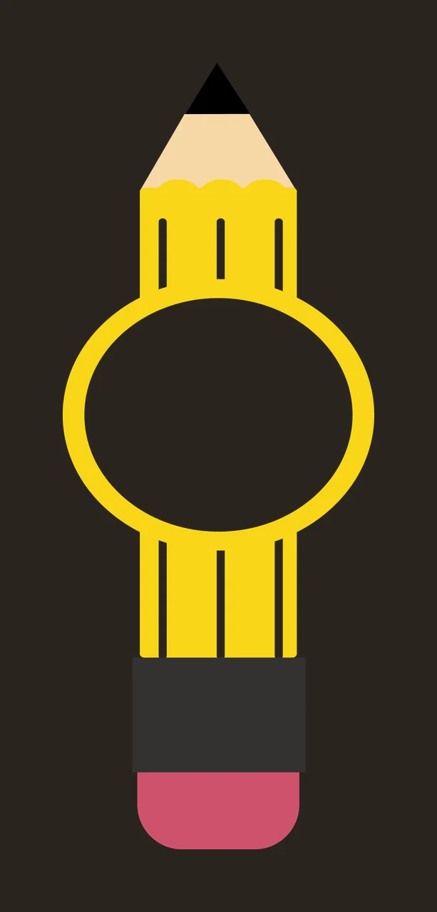 Pencil Shape With Central Circle contrast preview thumbnail