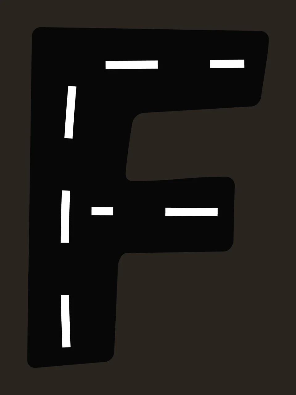 Can Glass Wrap F Black Letter With Road contrast preview thumbnail