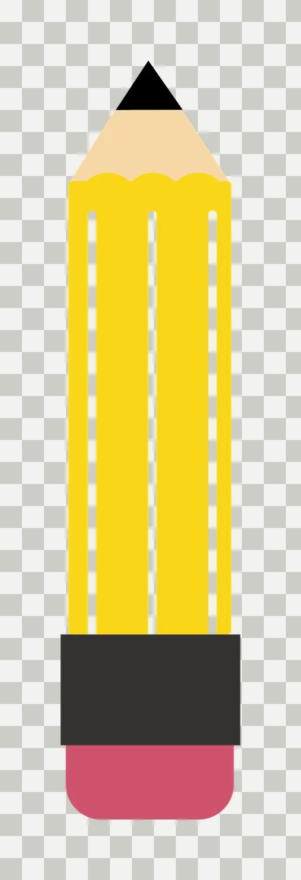 Cylindrical Pencil Silhouette With Distinct Vertical Stripes lead transparency and detail preview thumbnail