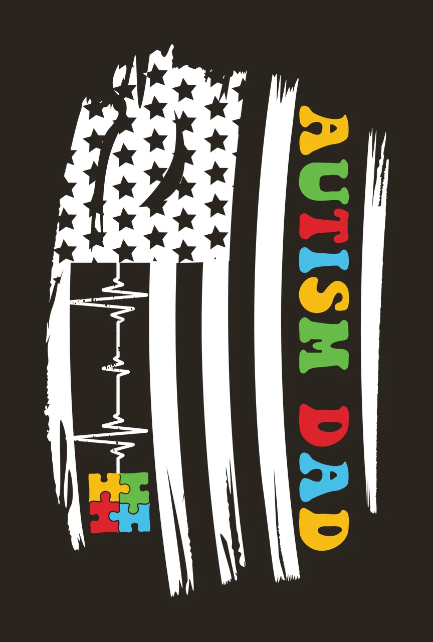 Autism Flag With Heartbeat Line patterned display stripes stars contrast preview thumbnail