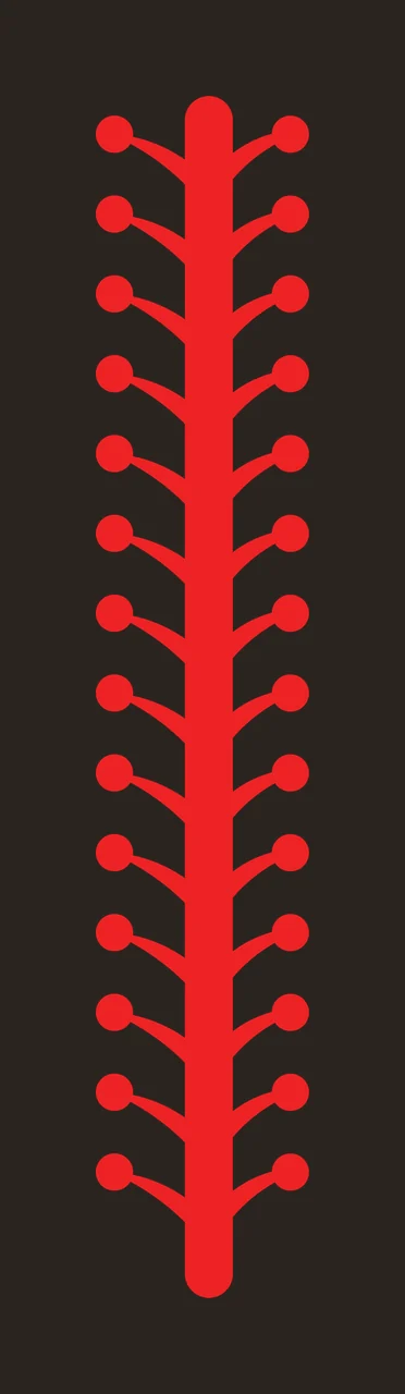 Single Black Vertical Plant Stem With Symmetrical Lateral buds contrast preview thumbnail