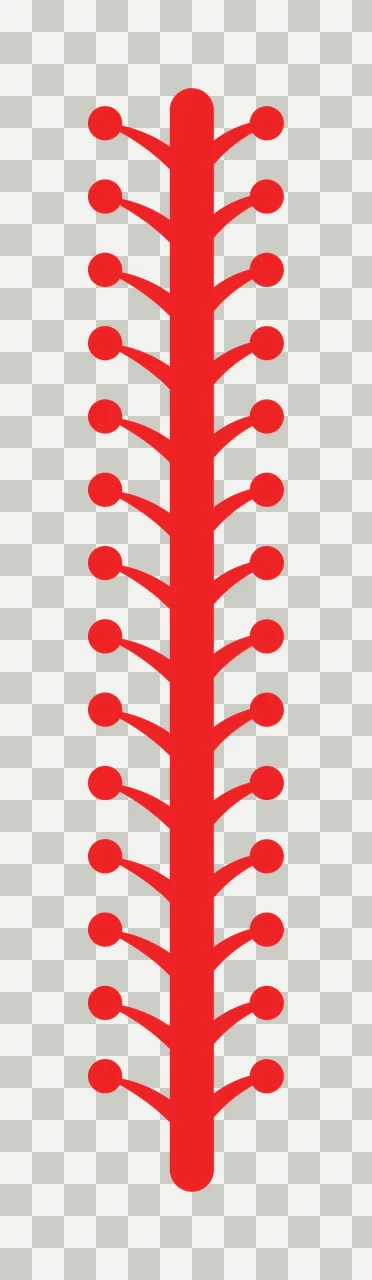 Single Black Vertical Plant Stem With Symmetrical Lateral buds transparency and detail preview thumbnail
