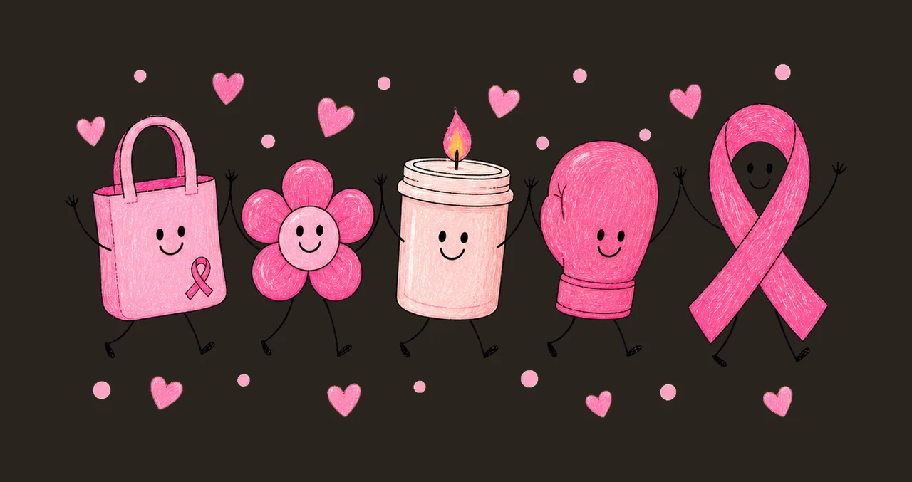 Trendy Breast Cancer Awareness Doodle Cute Variation D contrast preview thumbnail