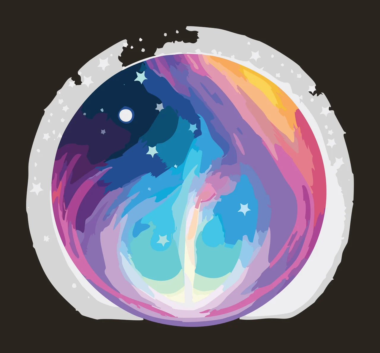 Circle Design With Star And Lines stars black white line abstract contrast preview thumbnail
