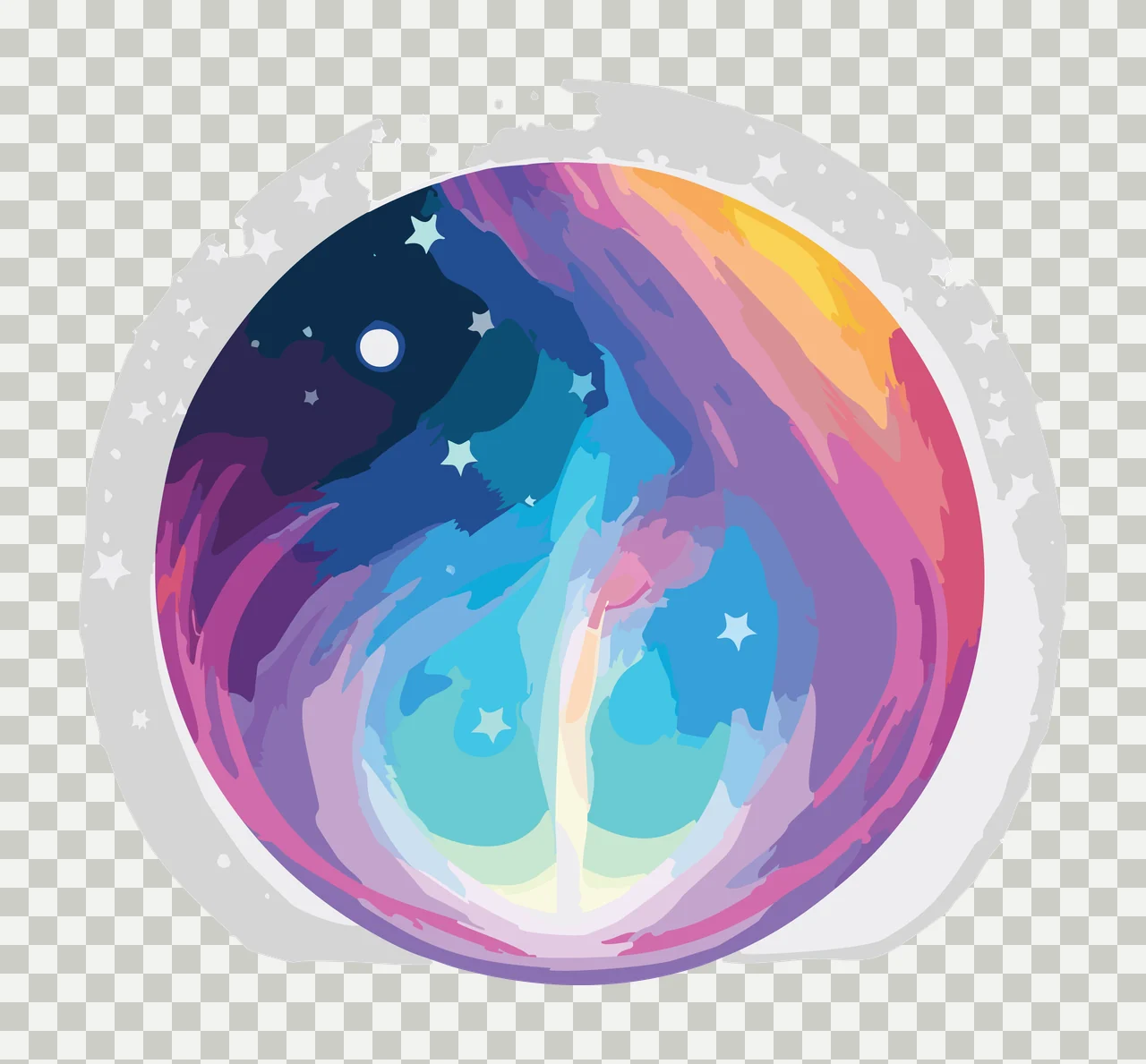Circle Design With Star And Lines stars black white line abstract transparency and detail preview thumbnail