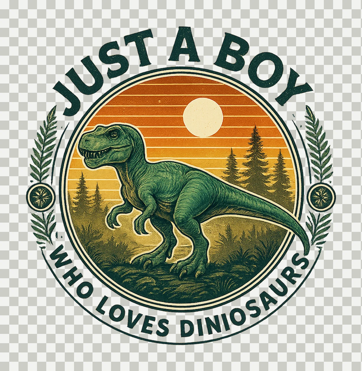Dinosaur Just Boy Who Loves Dinosaurs Sublimation Design transparency and detail preview thumbnail