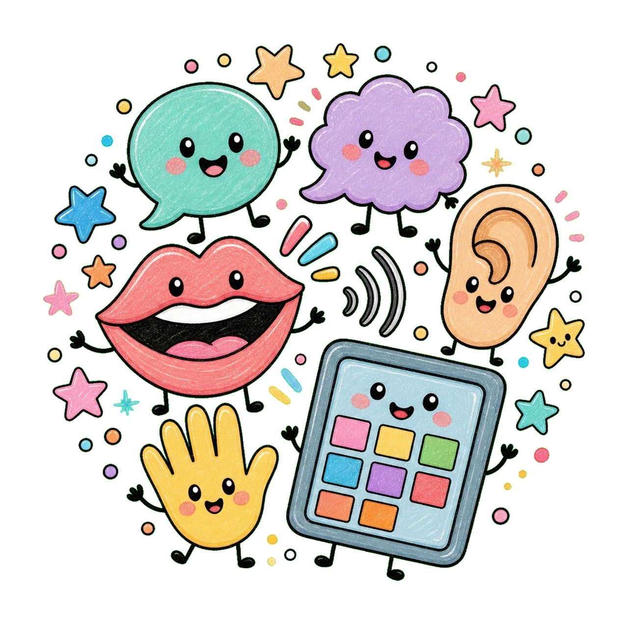 Speech Therapy Cute SLP Doodles Sublimation Talk Bubble Line