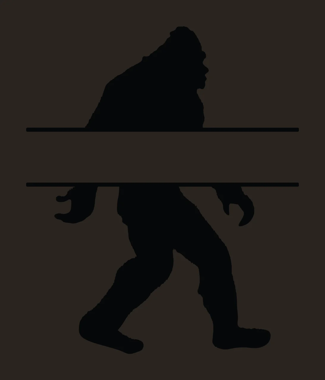 Bigfoot Walking With Mythical And Frame In Black contrast preview thumbnail