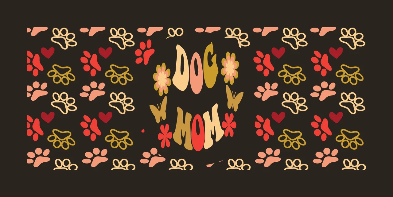 Can Glass Wrap Paw Print Decorative Design Typography Surrounding contrast preview thumbnail