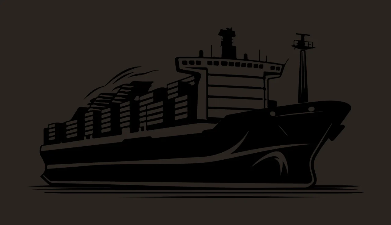 Ship Cargo With Stacked Shipping Containers sailing container contrast preview thumbnail