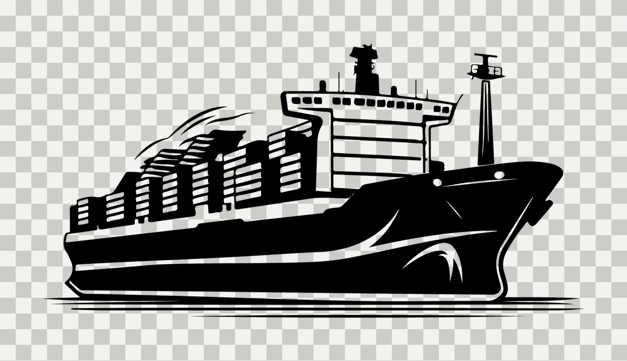 Ship Cargo With Stacked Shipping Containers sailing container transparency and detail preview thumbnail