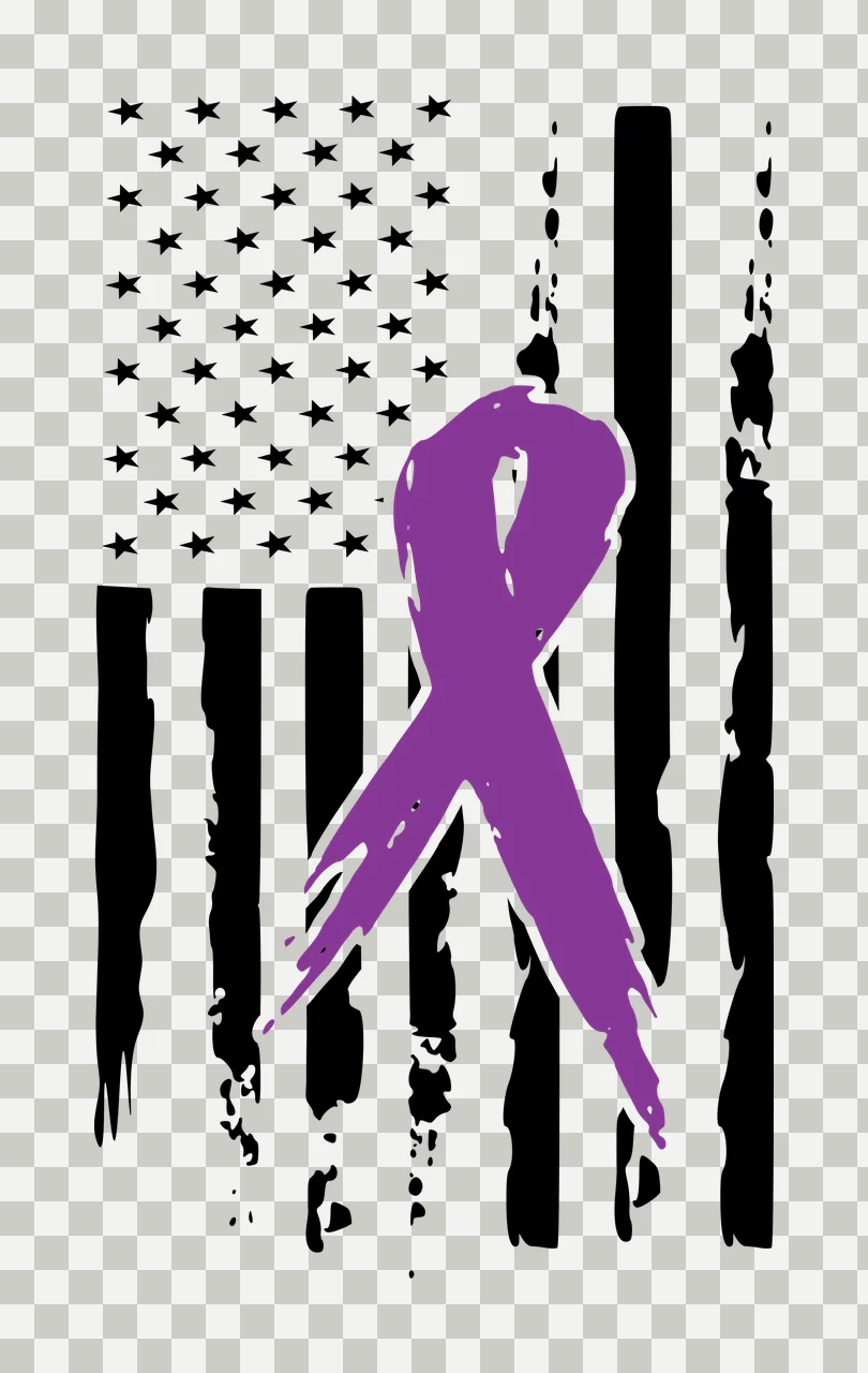 Distressed Ribbon American Flag Illustration incorporating transparency and detail preview thumbnail