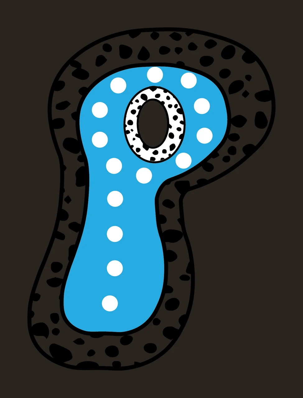 Dalmatian Dots Font Race Doodle Character 16 racing checkered flag contrast preview thumbnail