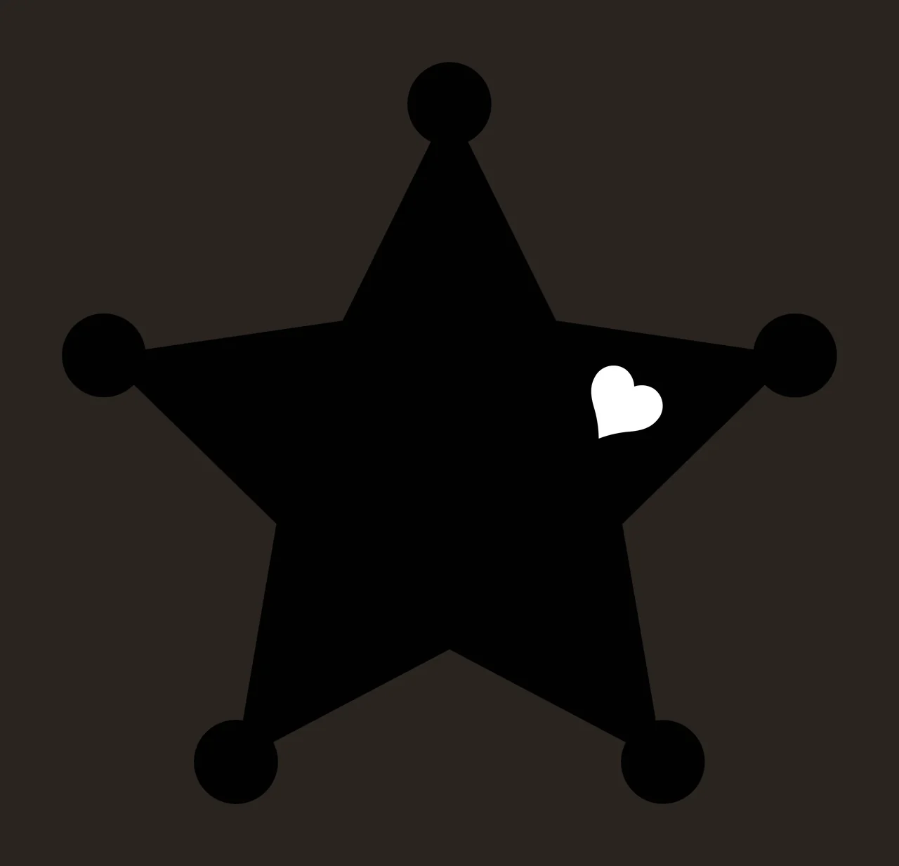 Keychain Five Pointed Star With Circles flat black circle shape contrast preview thumbnail