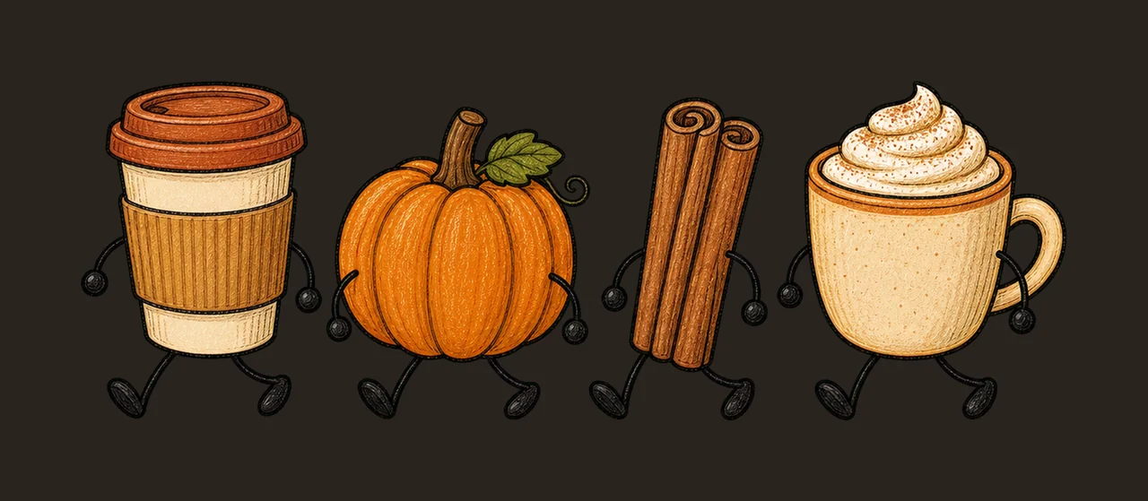 pumpkin spice coffee 01 walking lineup sublimation instant contrast preview thumbnail