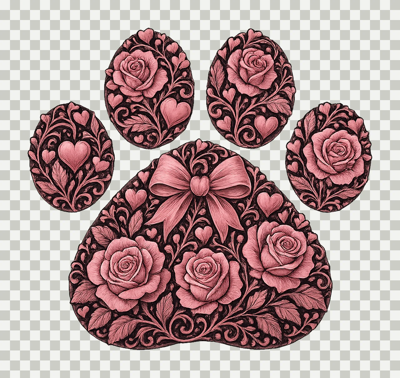 Dog Valentine Coquette Heart Dog Mom Sublimation Valentines transparency and detail preview thumbnail