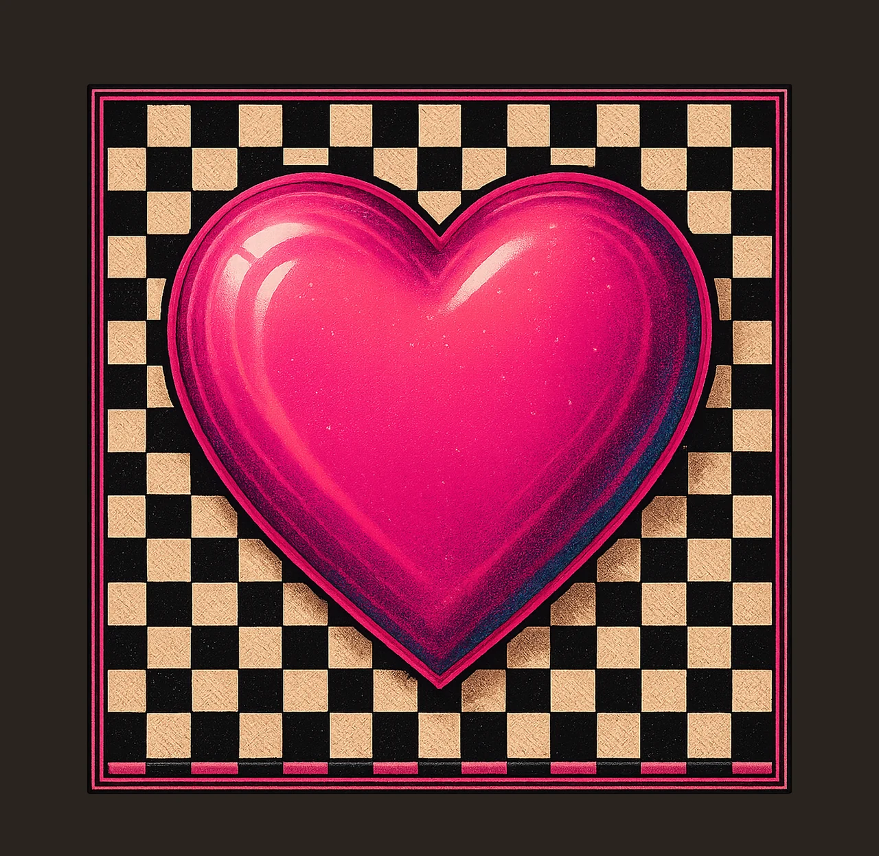 Coquette Valentine Heart Retro Checkered Design Sublimation contrast preview thumbnail