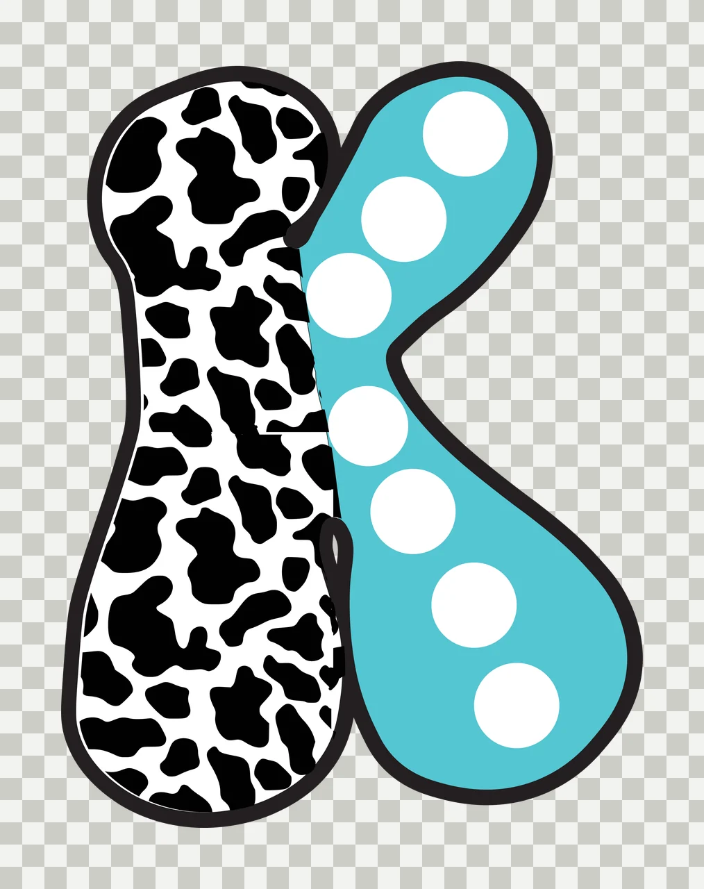 Half Cow Bright Font Dalmatian Race Doodle Leopard Character 03 racing transparency and detail preview thumbnail