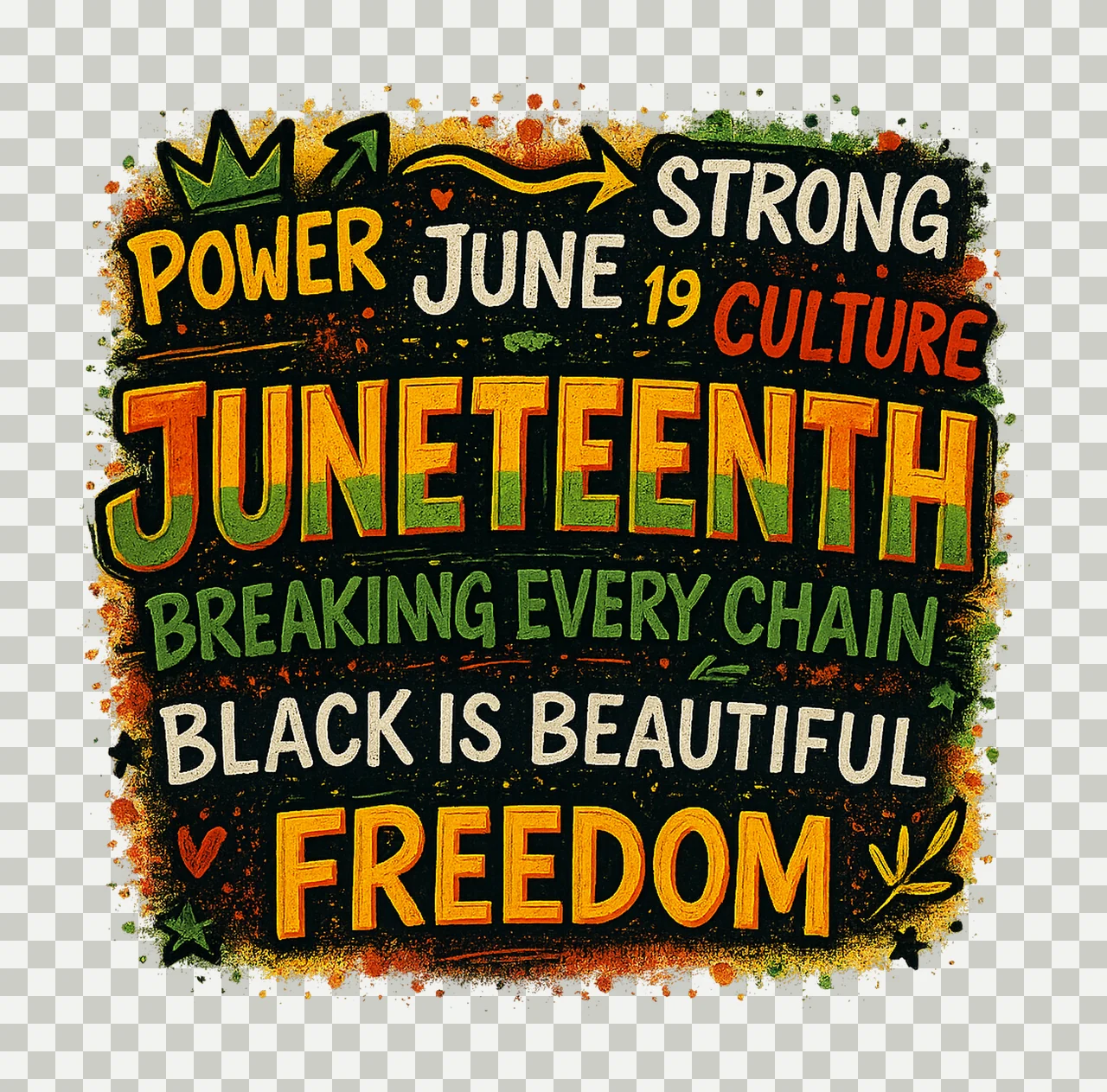 Juneteenth June 19th 1865 Black Power Freedom Sublimation transparency and detail preview thumbnail