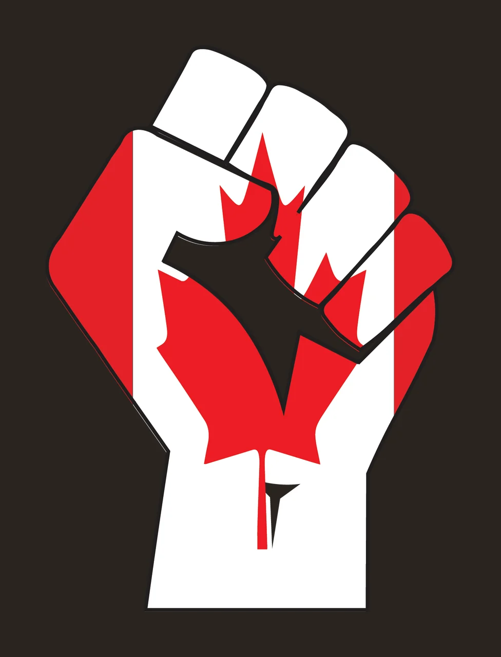 Raised Fist Black And White Silhouette fingers wrist line art contrast preview thumbnail