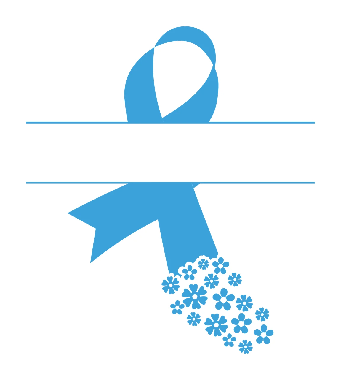 Ribbon Awareness With Flowers And Flower In White