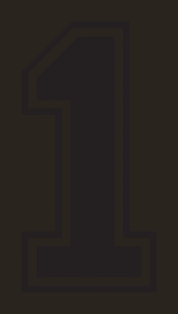 1 Number Design with varsity font, double outline and serifs in black and white contrast preview thumbnail