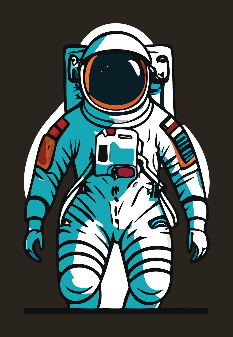 Space Black Silhouette Astronaut Standing Form suit helmet contrast preview thumbnail