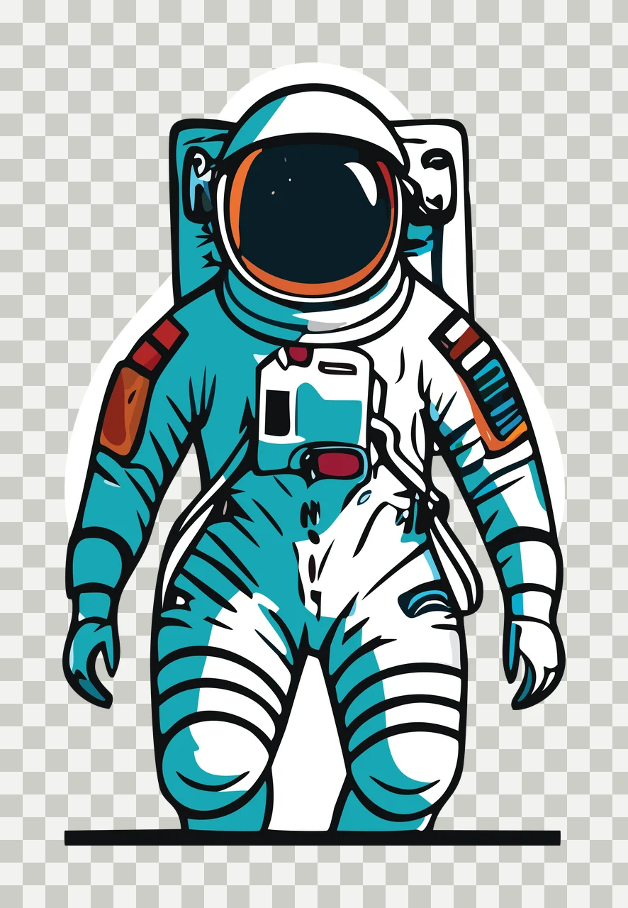 Space Black Silhouette Astronaut Standing Form suit helmet transparency and detail preview thumbnail