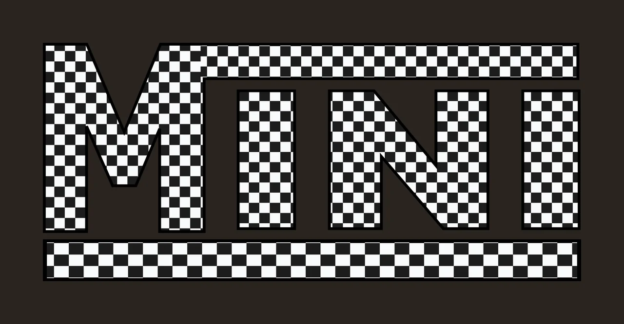Mini Black Text With Grid Pattern white typography lettering contrast preview thumbnail