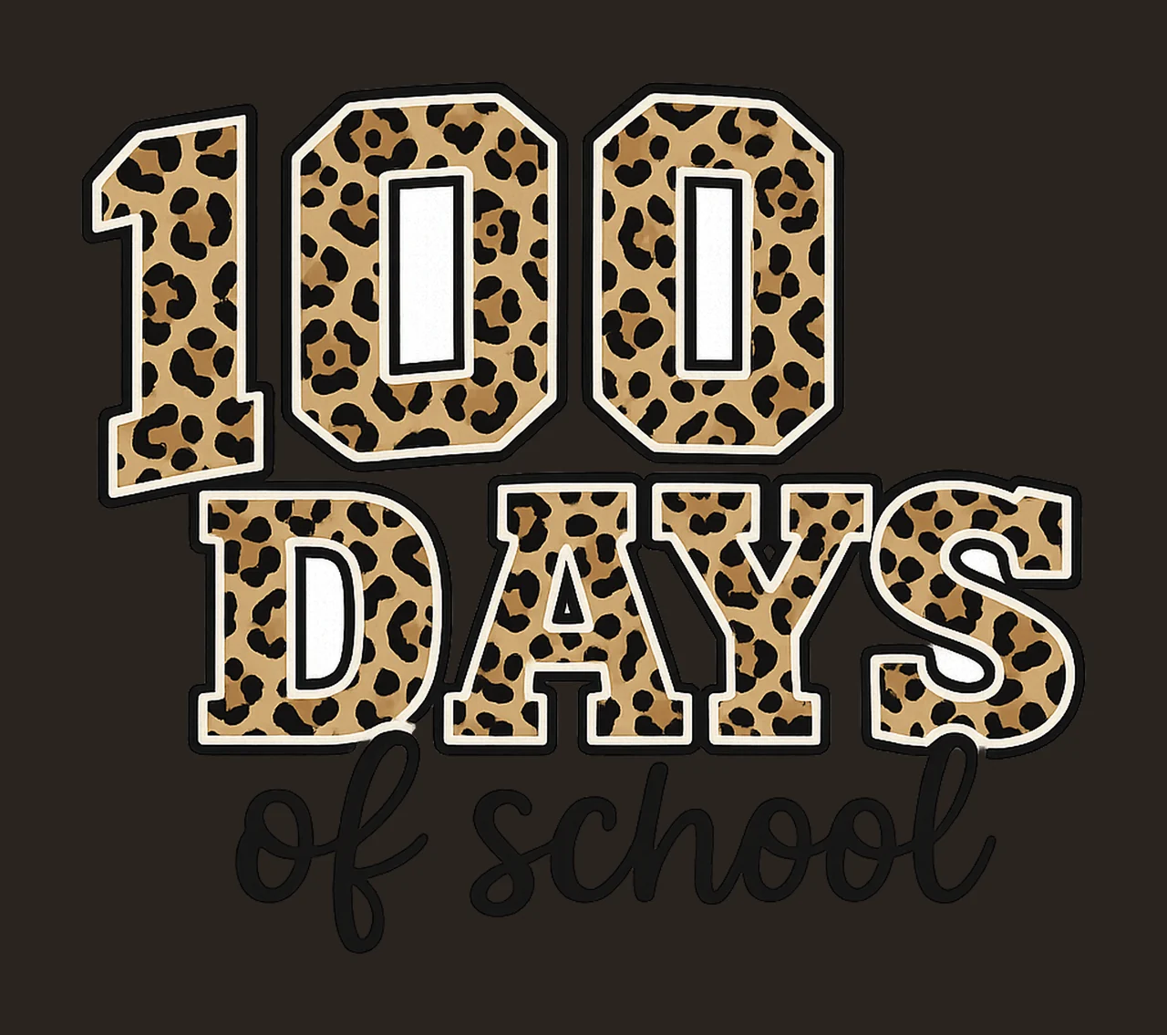 Happy 100th Day of School Leopard Teacher Sublimation Design contrast preview thumbnail