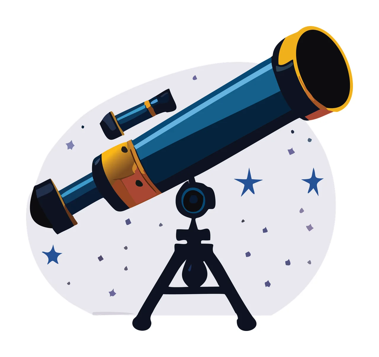 Black Silhouette Telescope On Tripod stationary astronomy optics