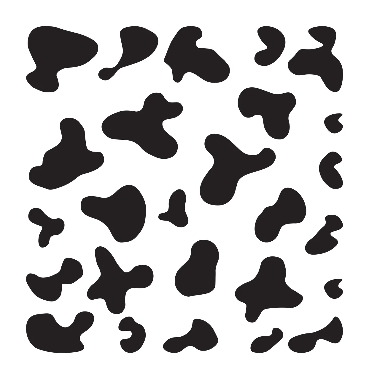 Abstract black shape collection Illustration with black abstract shapes and white background
