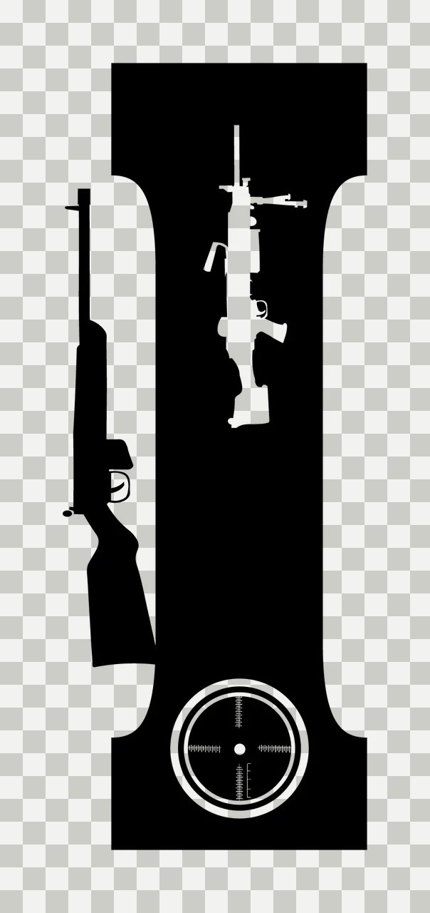 Gun Alphabet Character 24 scalable logo design icon transparency and detail preview thumbnail