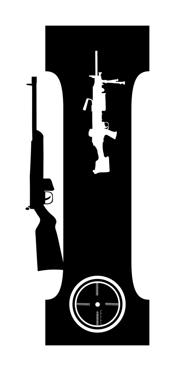Gun Alphabet Character 24 scalable logo design icon