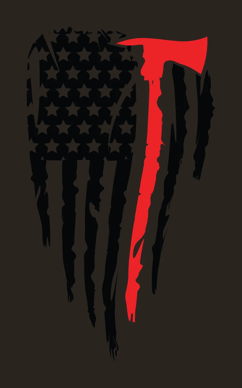 Flag A Vertical Distressed Striped With Hatchet Silhouette Variation contrast preview thumbnail