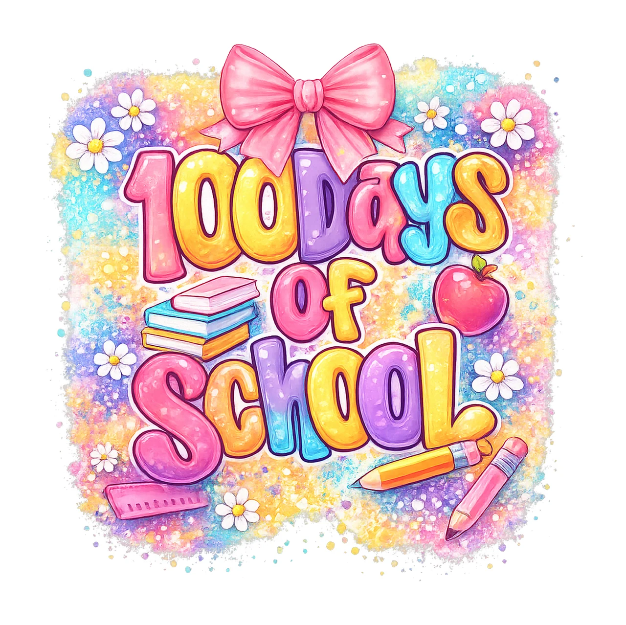 100th Day Of School Coquette Sublimation Design Teacher