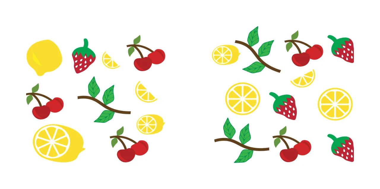 Can Glass Wrap Mixed Fruit And Foliage Silhouettes cherry lemon