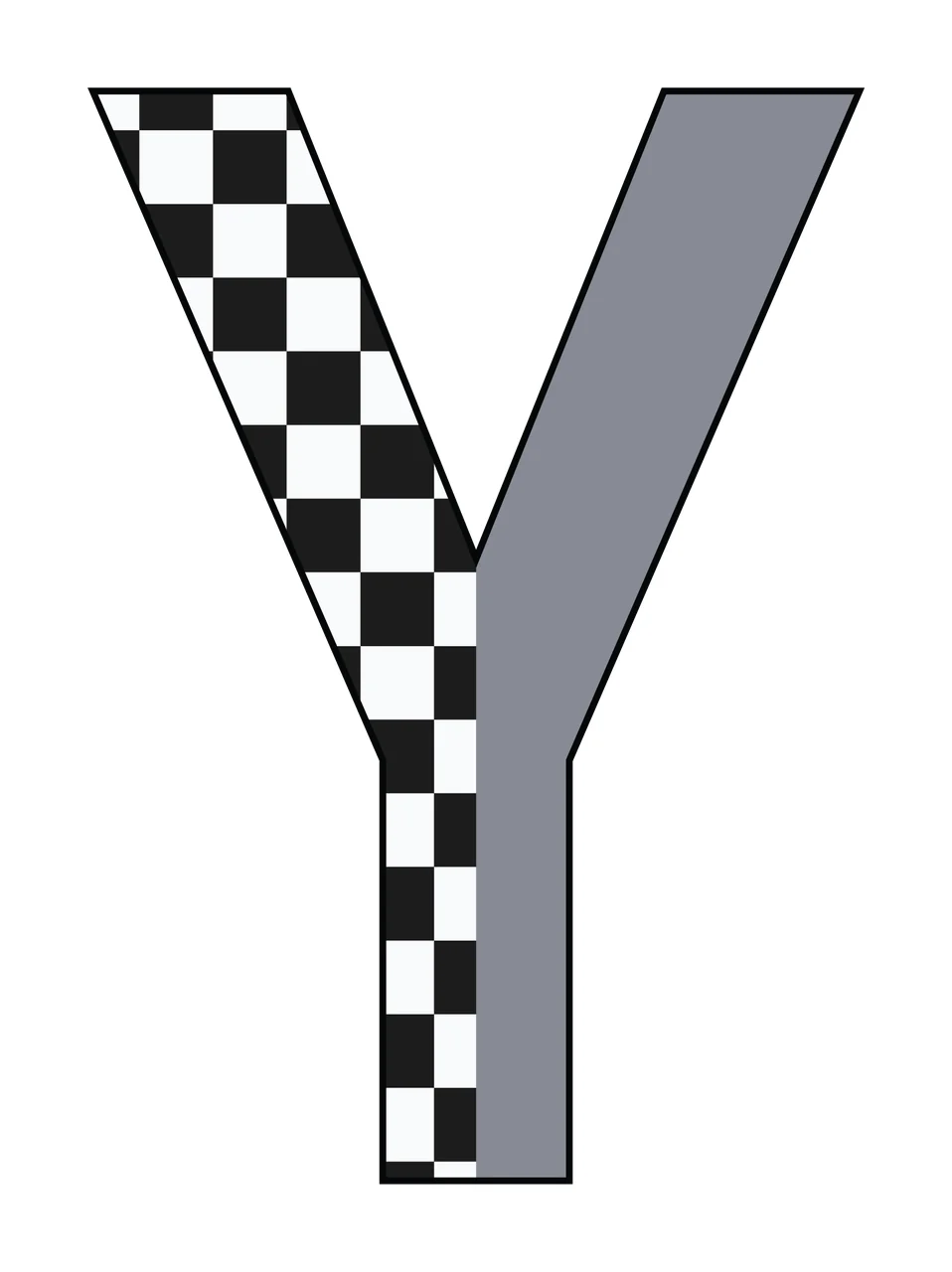Can Glass Wrap Y Letter With Checkered Pattern